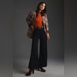 Maeve For Anthropologie The Jada Black High-Rise Wide-Leg Jeans